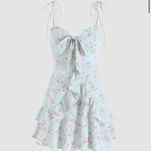 Cider- Ruffles Trim Tie Corset Dress- Size Small